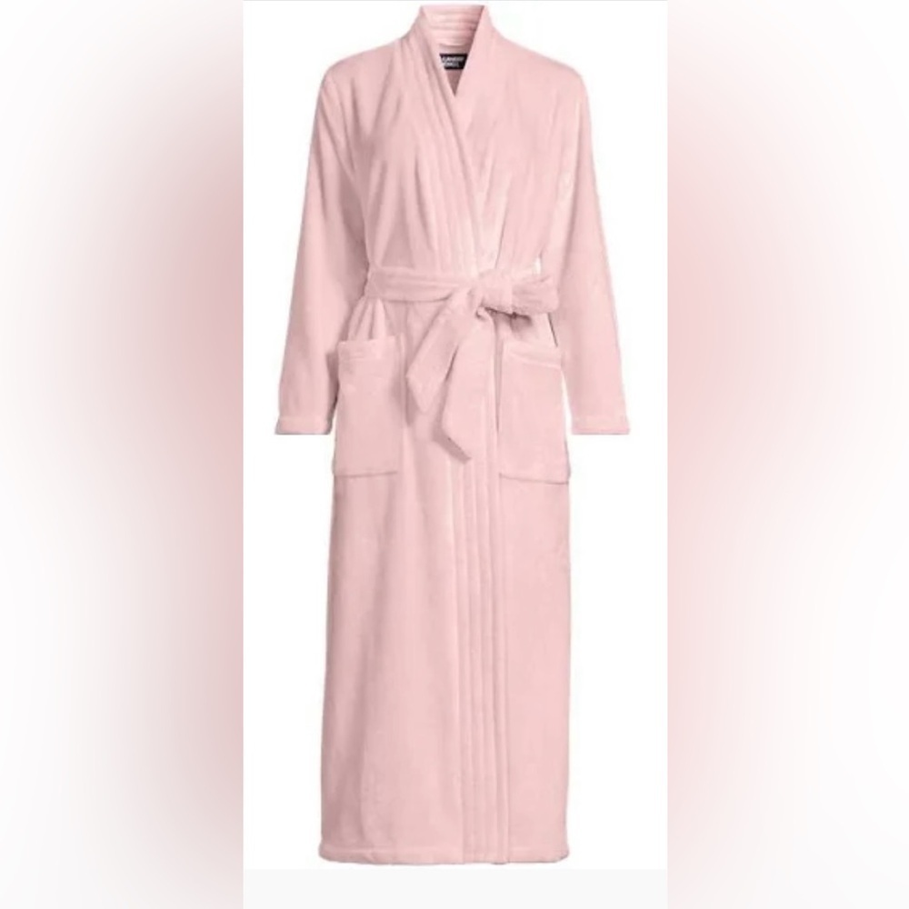 💖LANDSEND Wms Plus Cozy Plush Long Fleece Robe